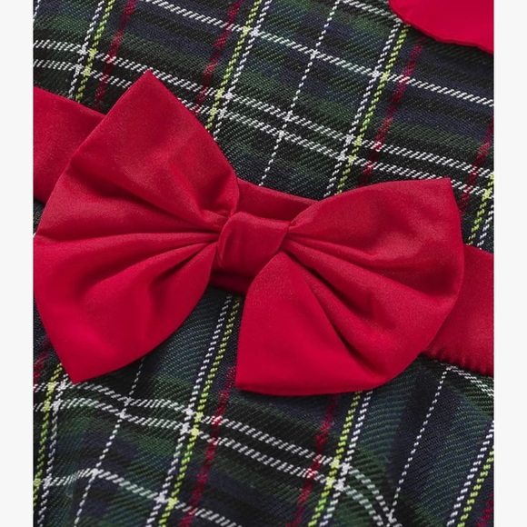 Plaid Dress with Red Bow and Tulle - Picture 3 of 3